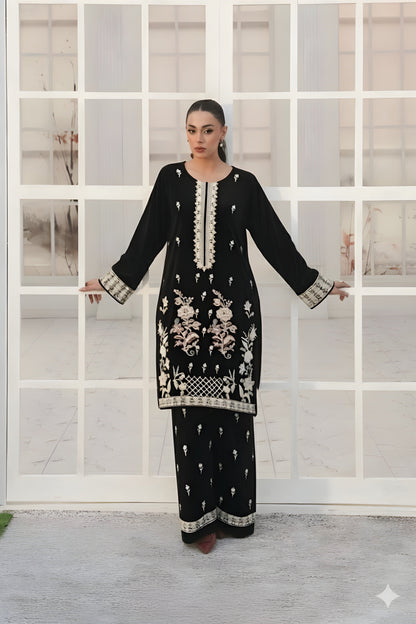 Embroidered Cotton Jacquard Stitched 3 Piece