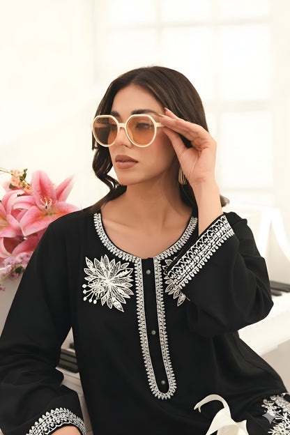 Embroidered Cotton Jacquard Stitched 3 Piece