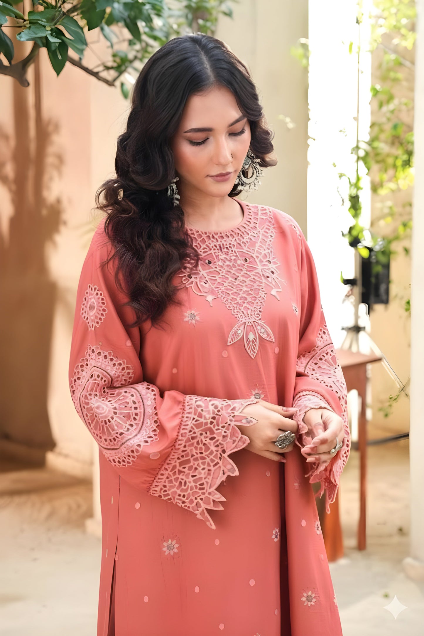Embroidered Cotton Jacquard Stitched 3 Piece