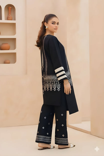 Embroidered Cotton Jacquard Stitched 3 Piece