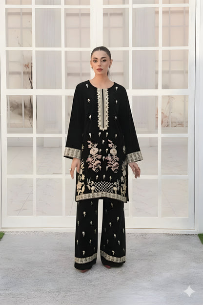 Embroidered Cotton Jacquard Stitched 3 Piece
