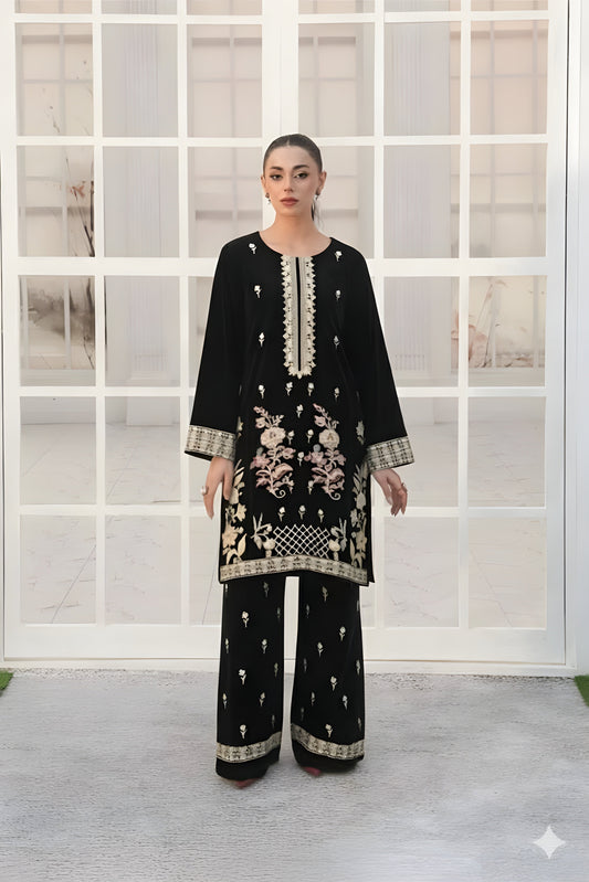 Embroidered Cotton Jacquard Stitched 3 Piece