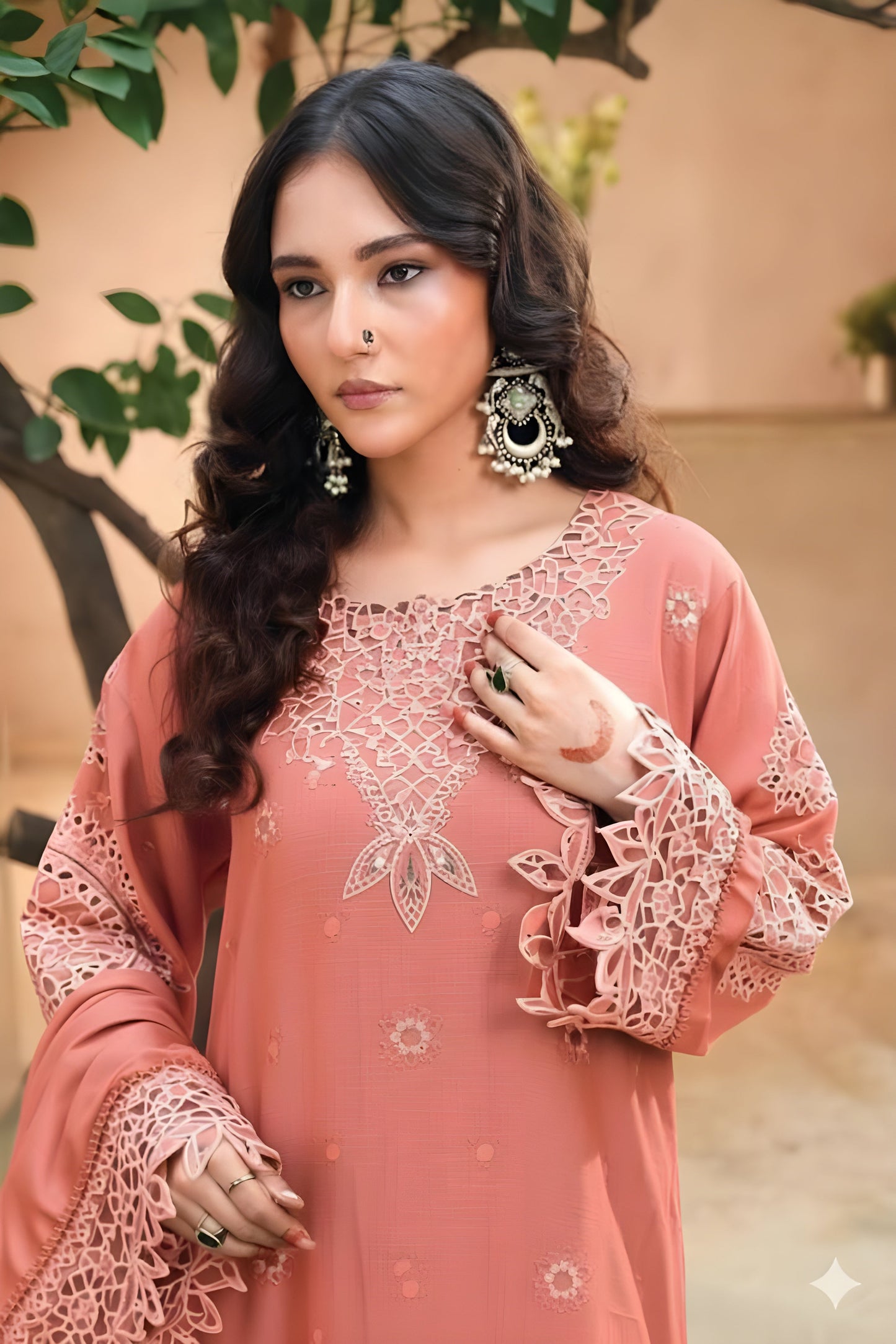 Embroidered Cotton Jacquard Stitched 3 Piece