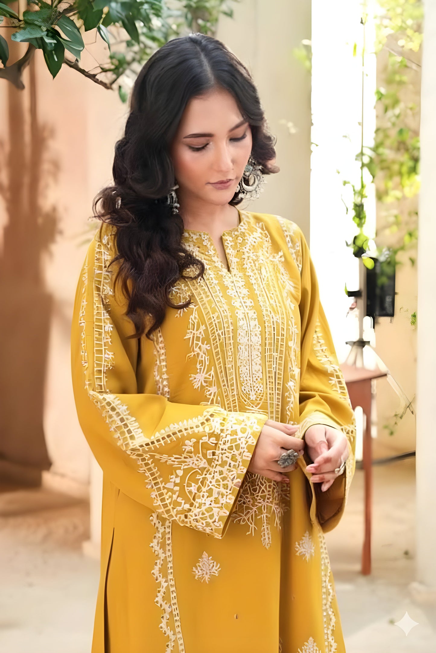 Embroidered Cotton Jacquard Stitched 3 Piece