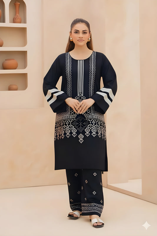 Embroidered Cotton Jacquard Stitched 3 Piece