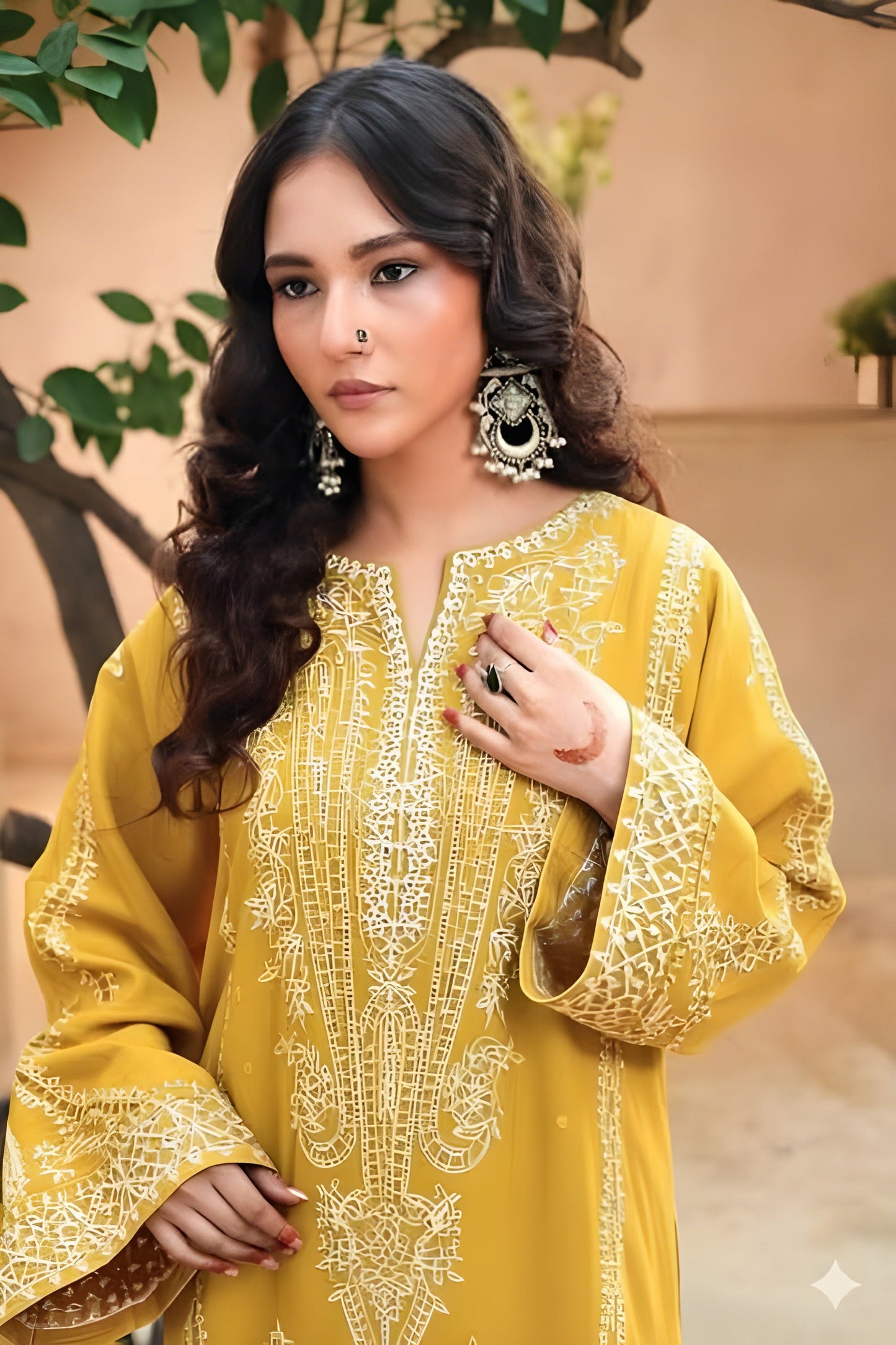 Embroidered Cotton Jacquard Stitched 3 Piece