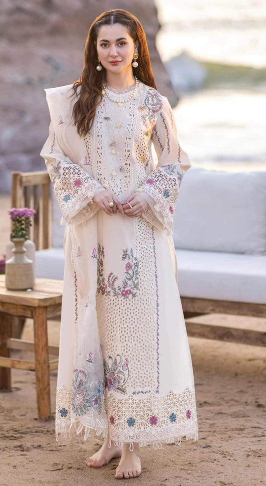 3 Pcs Women's Unstitched Embroidered Suit