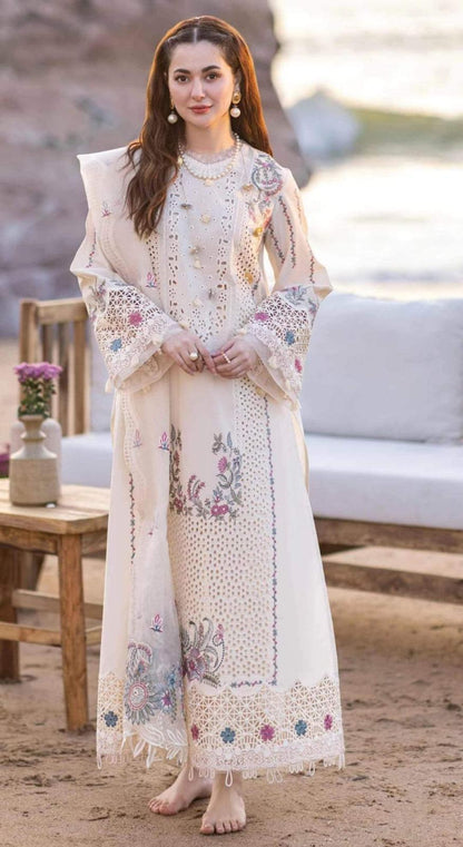 3 Pcs Women's Unstitched Embroidered Suit