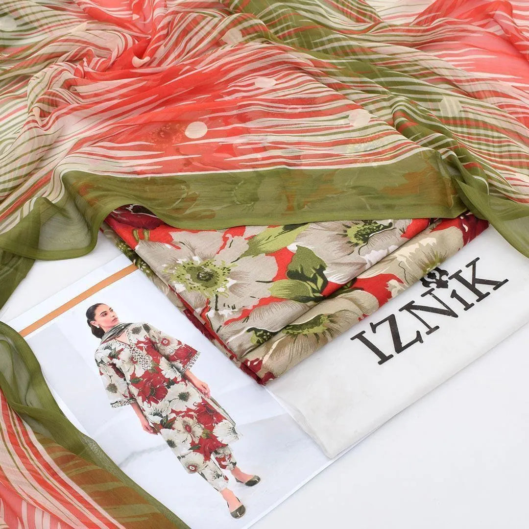 Pakistani Floral Printed Kurta Set with Pajama