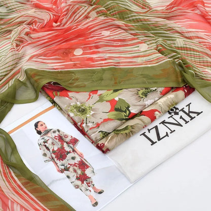 Pakistani Floral Printed Kurta Set with Pajama