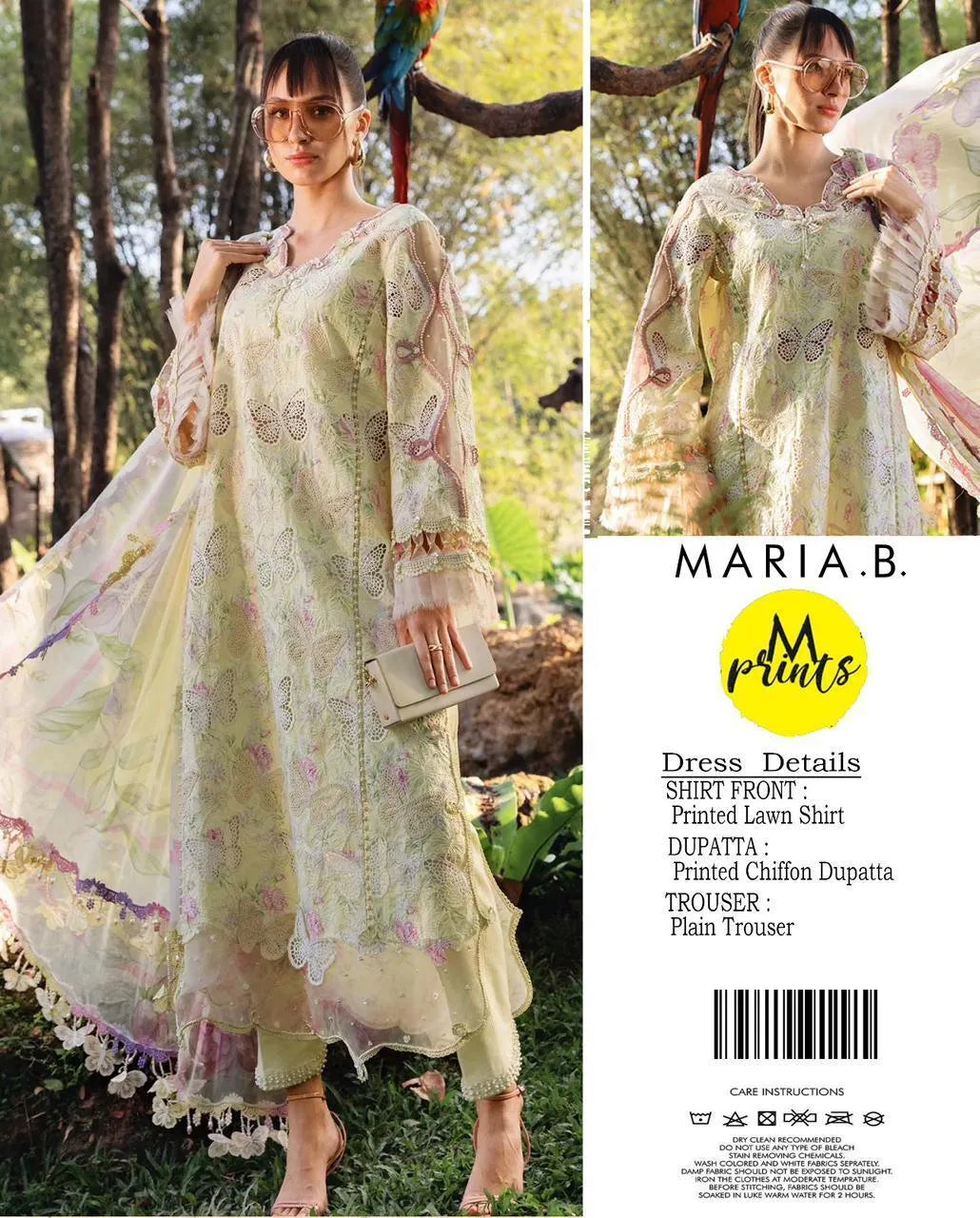 2026 Lawn 3pcs Printed Suit with Chiffon Dupatta