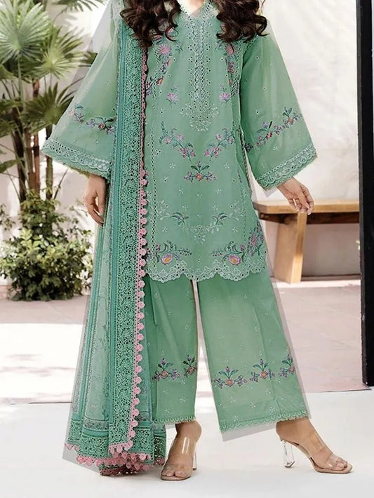 Maria B Summer 3PC Embroidered Lawn Suit Mint Green