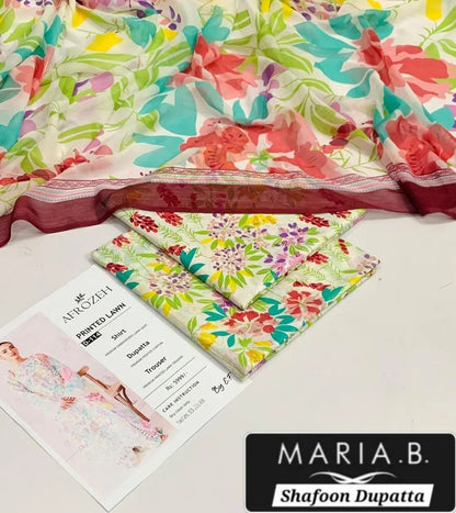 Maria B Printed Lawn 3Pcs Set Green