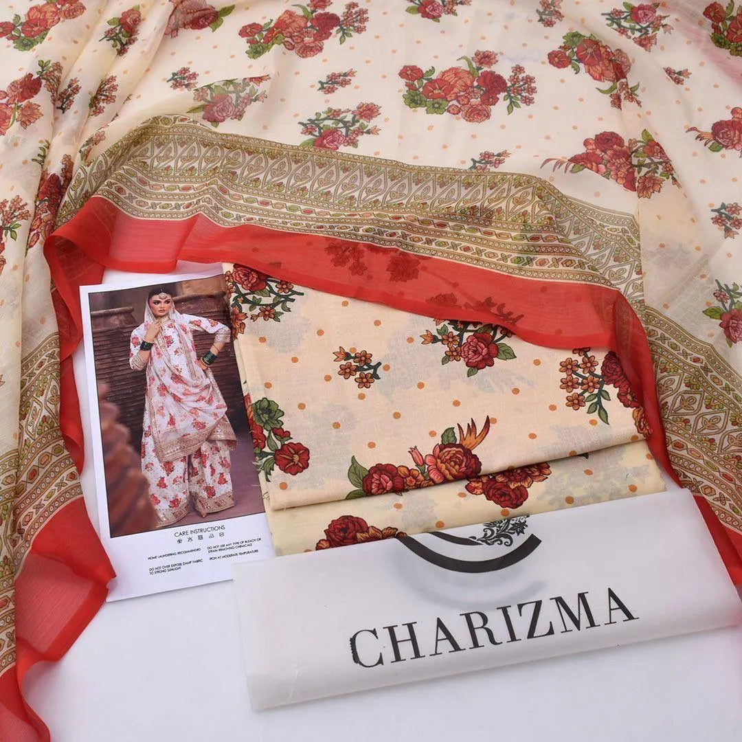 MIX DIGITAL PRINT 3Pcs Unstitched Digital Print Suit
