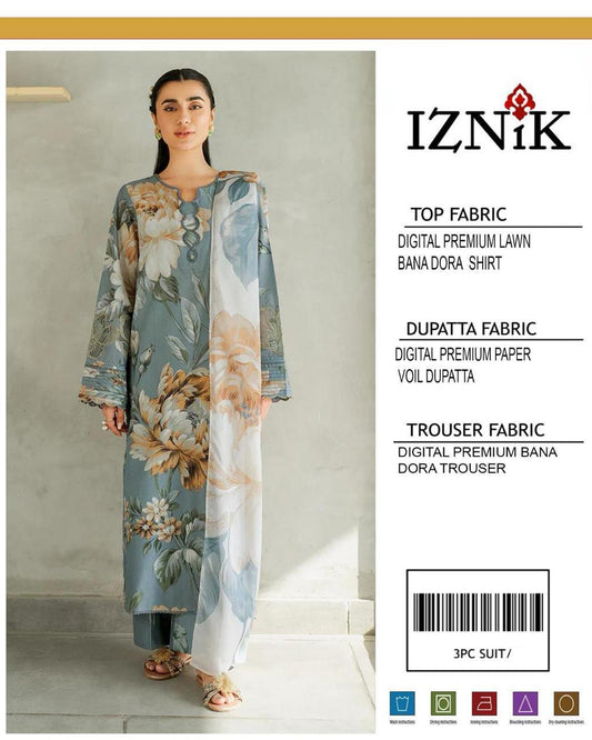 3 Pcs Women's Unstitched Printed Suit